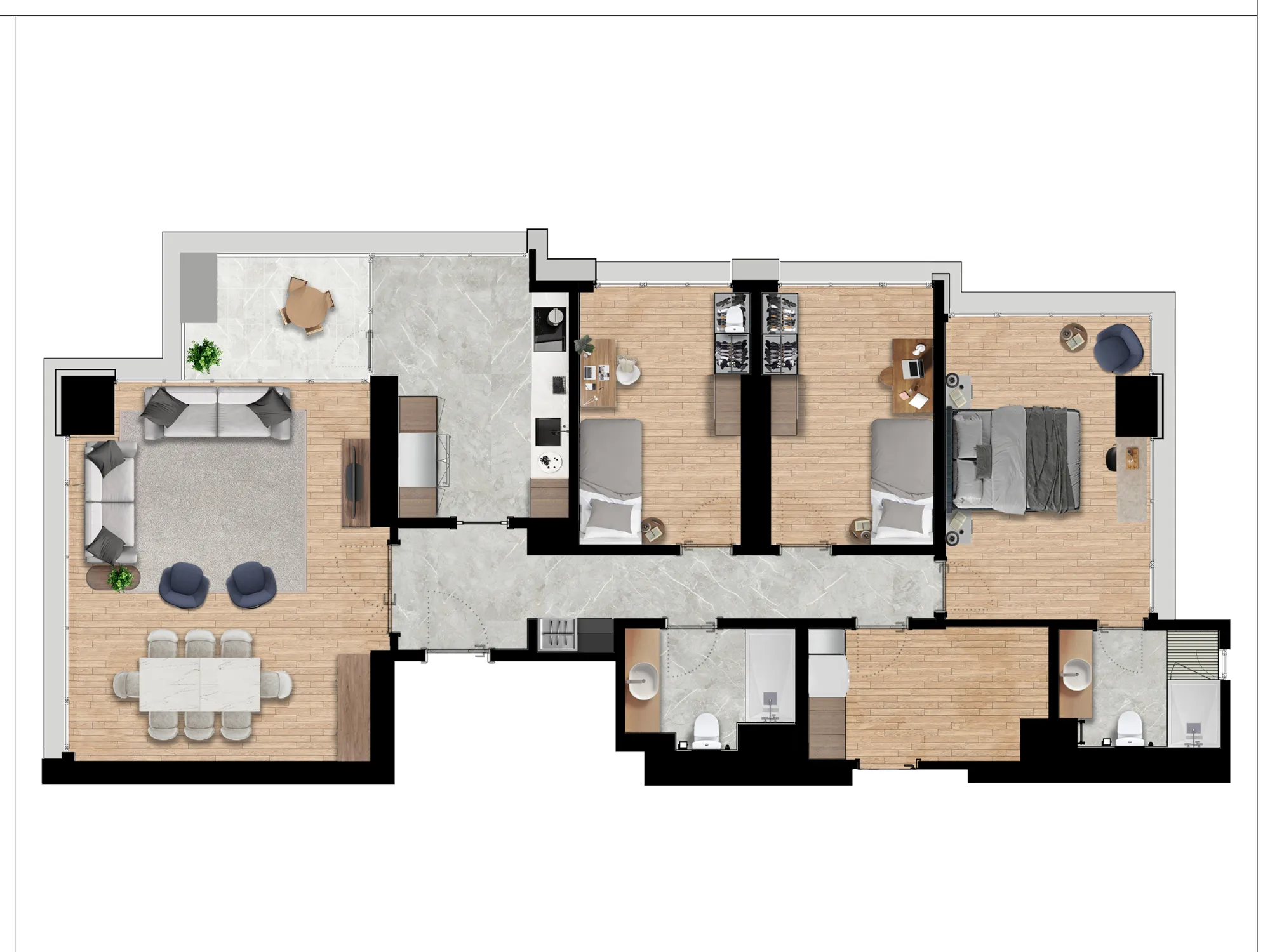 3+1, B22, Deniz manzaralı